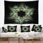 Tapisserie fleur abstraite jaune et vert-28498198