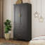 Armoire-penderie rétro avec 2 tiroirs et tringle, 2 garde-robes avec tablette-1847723091