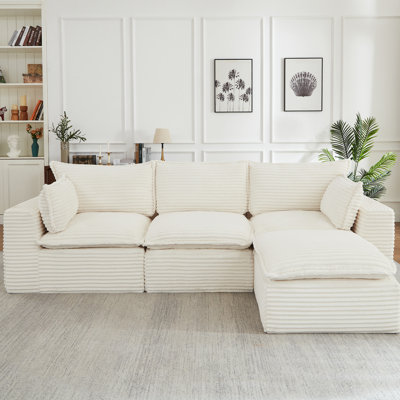 Cloud Sectional Couches For Living Room, Convertible L-Shape Sofa With Ottoman For Ultimate Comfort And Versatility
