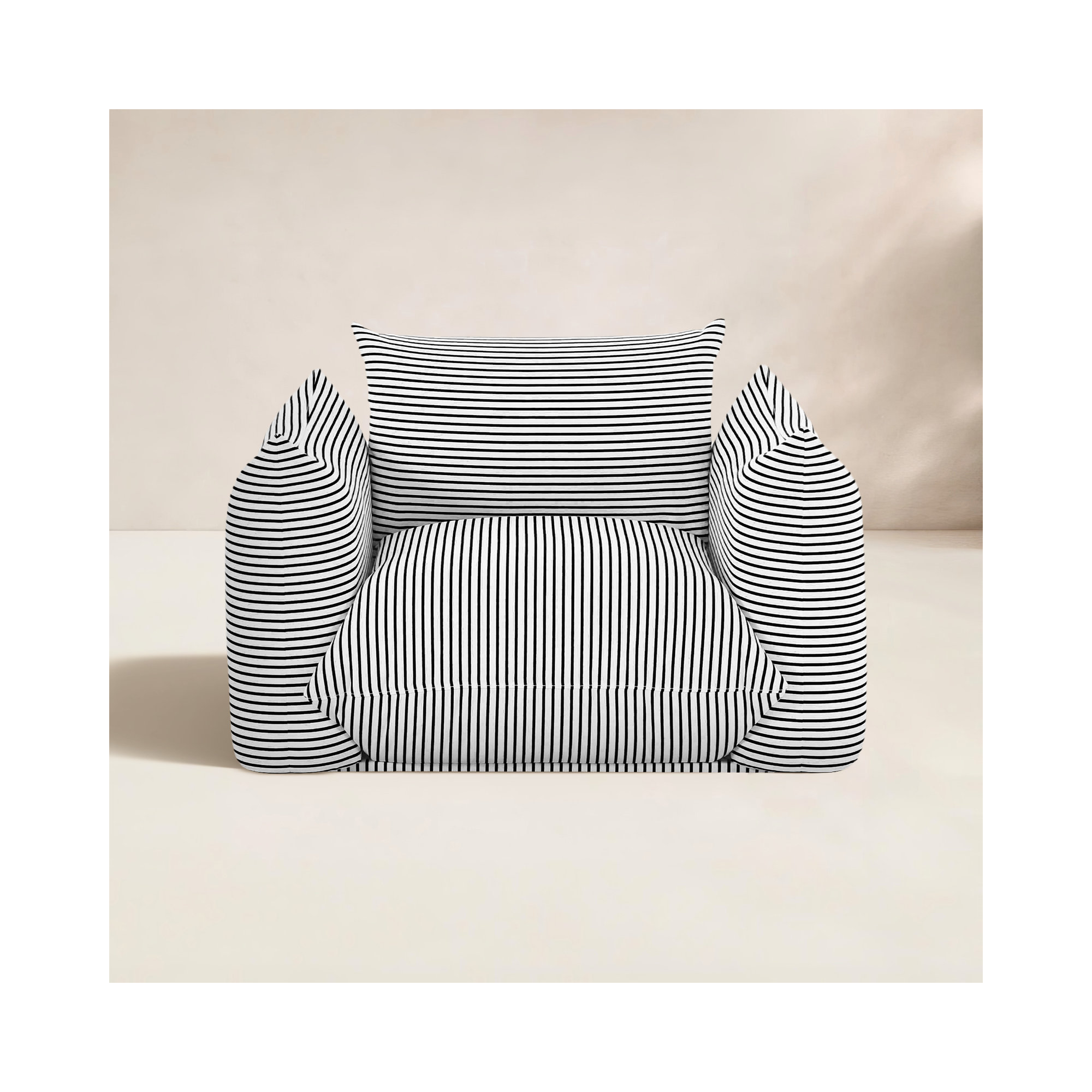  Patio Chair, Black/White