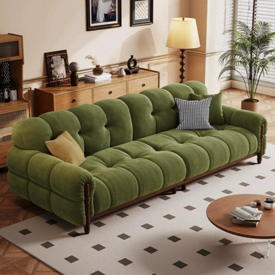 French Cream Style Green Sofa