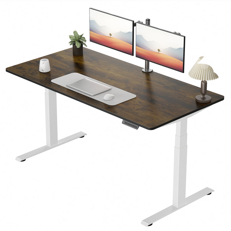 Premium Standing Desk Plus, Brown, White