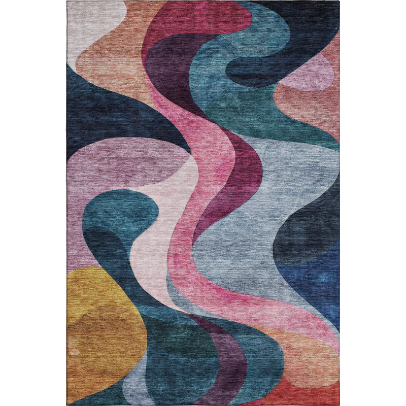 Premium Machine Washable Dimatteo AMF1121 Contemporary Rug, Rectangle 10 pi x 14 pi