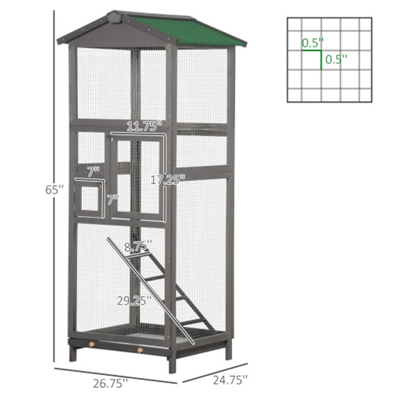 Cage à oiseaux en bois