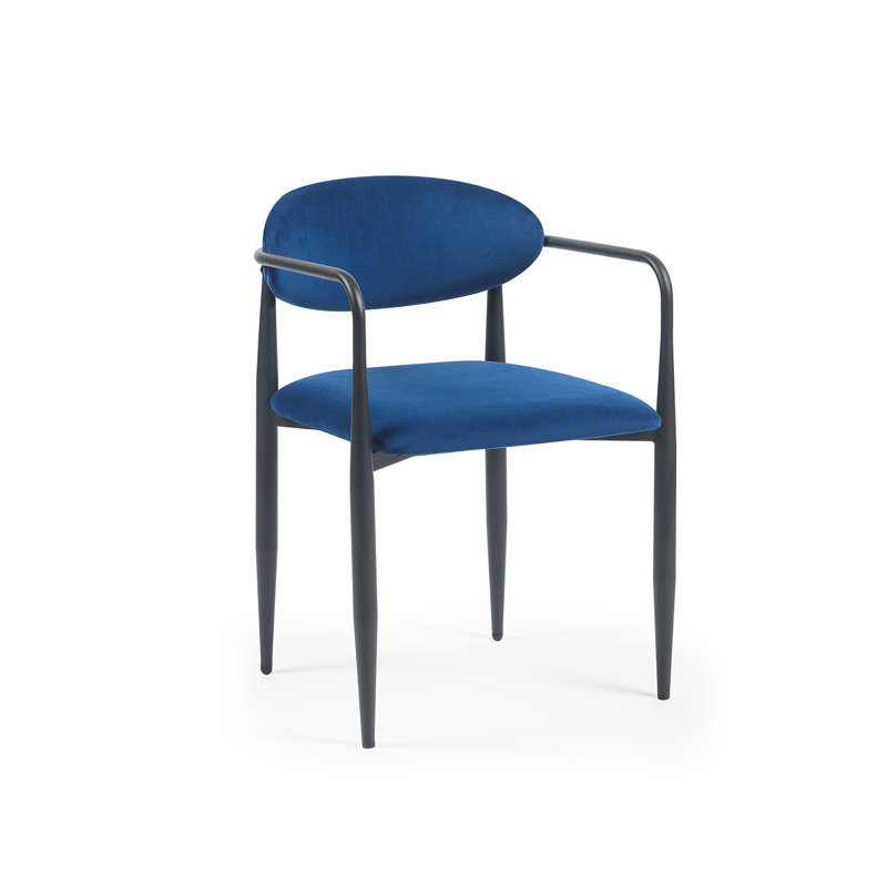 Liam Set of 2 Velvet Dining Chairs, Navy