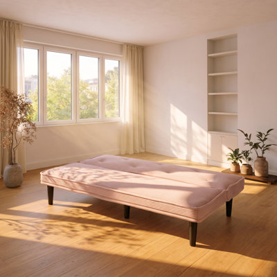 JZR 65.7" W x 30" D x 28" H Corduroy Convertible Sofa Bed