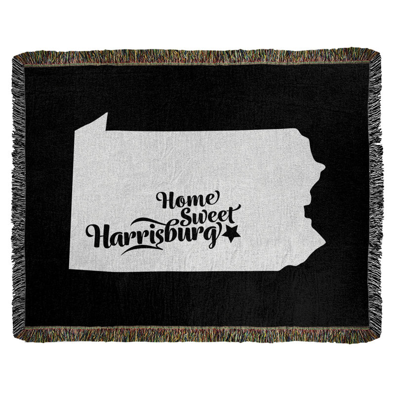 Jeté en coton tissé harrisburg pennsylvanie, l 37 po x L 52 po, Noir