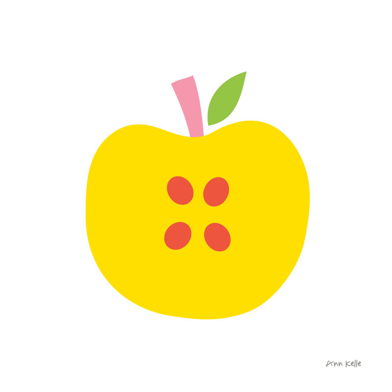 Yellow Apple by Ann Kelle - Wrapped Canvas Print, 51cm H x 51cm W