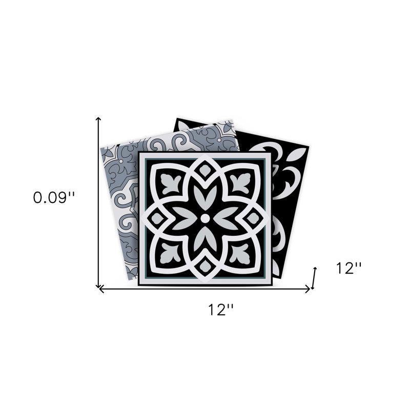 Carrelage mosaïque noir, blanc et gris