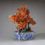 Genuine Carnelian Gemstone Bonsai Tree in Square Ceramic Pot (15")