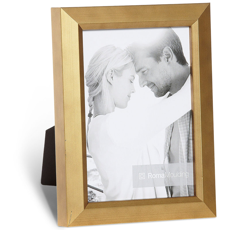 Ramino Wood Picture Frame, 4" x 6", Brushed Gold