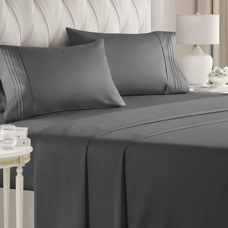 Full Size Charcoal Microfiber Deep Pocket Sheet Set