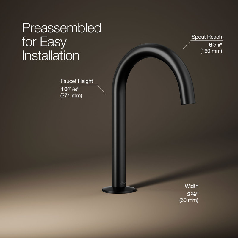 Components™ Bathroom Sink Spout with Tube Design, Matte Black