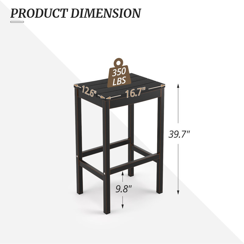 Tabouret d'extérieur Ilvi, Noir
