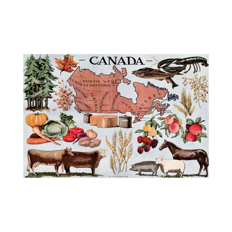 Canada's Natural Resources - Vintage Poster - Wrapped Canvas Print, 66.04 cm H x 45.72 cm W x 1.91 cm D