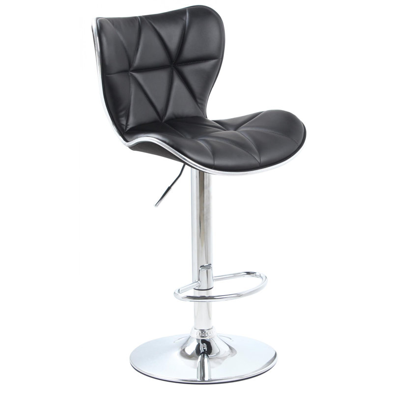 Delancy Upholstered Adjustable Height Counter Stool with Metal Frame