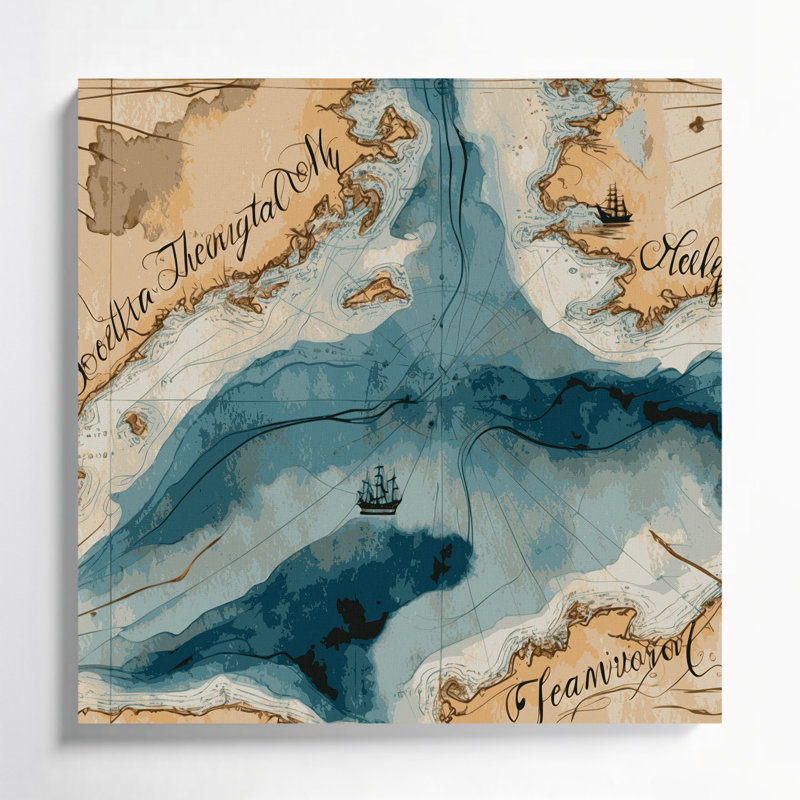Art nautique sur toile, H 16 po x l 16 po