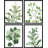 " Green Pastel Forest Fern Leaf " 4 - Pieces-90605187-90605186