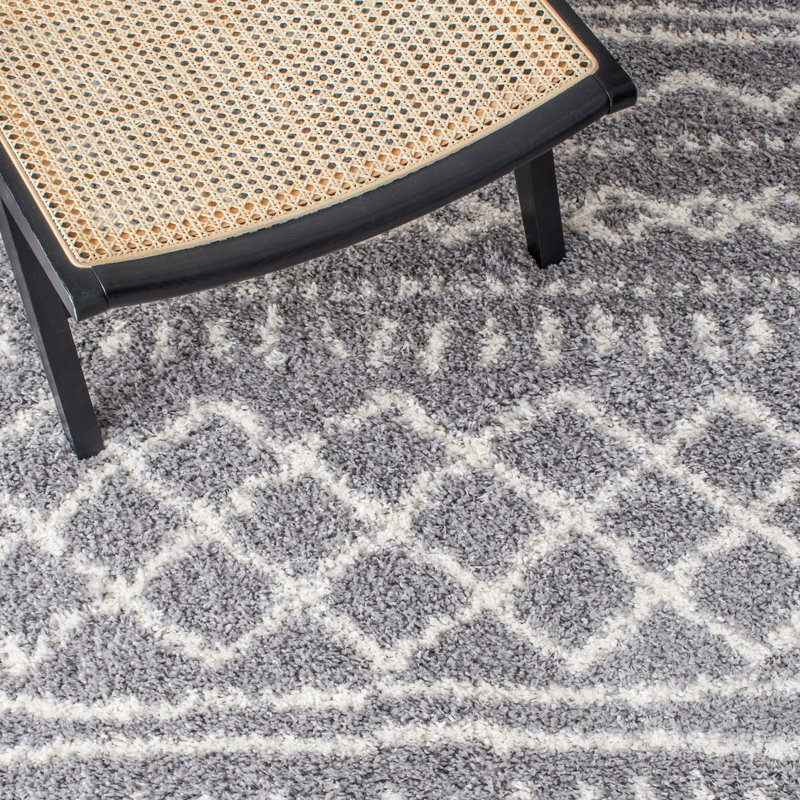Develin Performance Chevron Rug, Square 6'7", Gray/Ivory