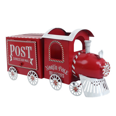 Boîte décorative de train de Noël en métal