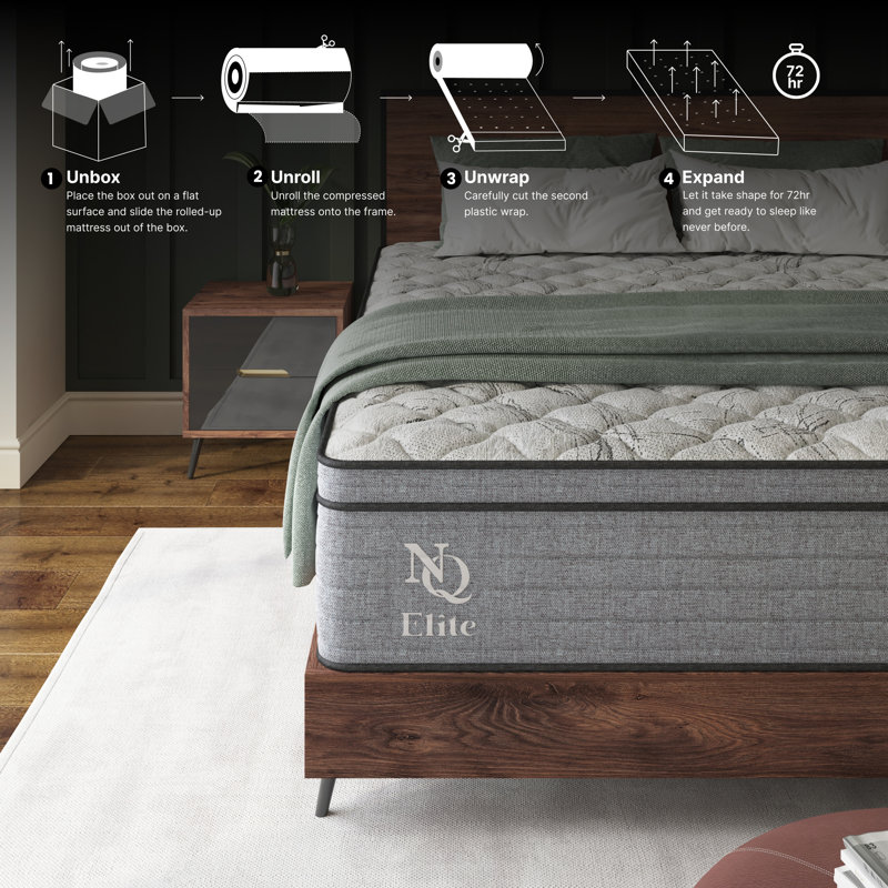 Elite Series Machka 10 Inch Cooling Gel Memory Foam Hybrid Mattress, CertiPUR-US Certified, Queen