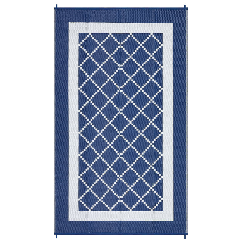 Tapis d'extérieur imperméable en paille plastique, réversible, géométrique et léger, pour jardin, terrasse, plage, VR ou balcon.