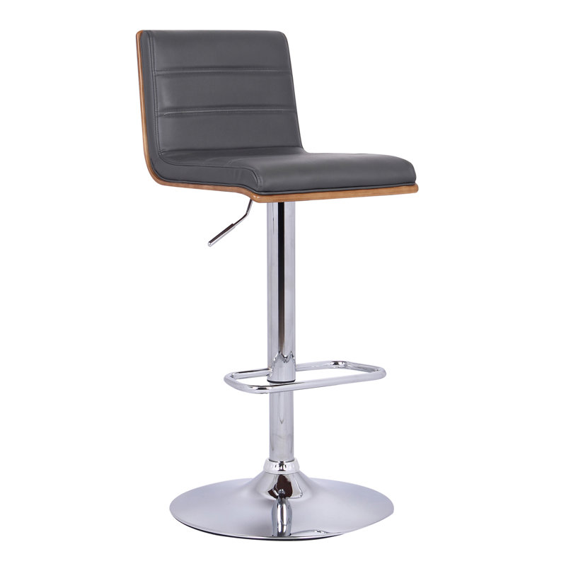 Swivel Upholstered Adjustable Height Counter Stool, Grey