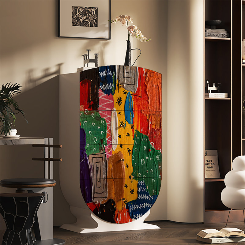 Armoire de peinture à l'huile abstraite moderne, Noir, noir, noir, noir