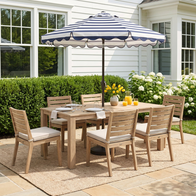 Morell Eucalyptus Outdoor Dining Table, Tan