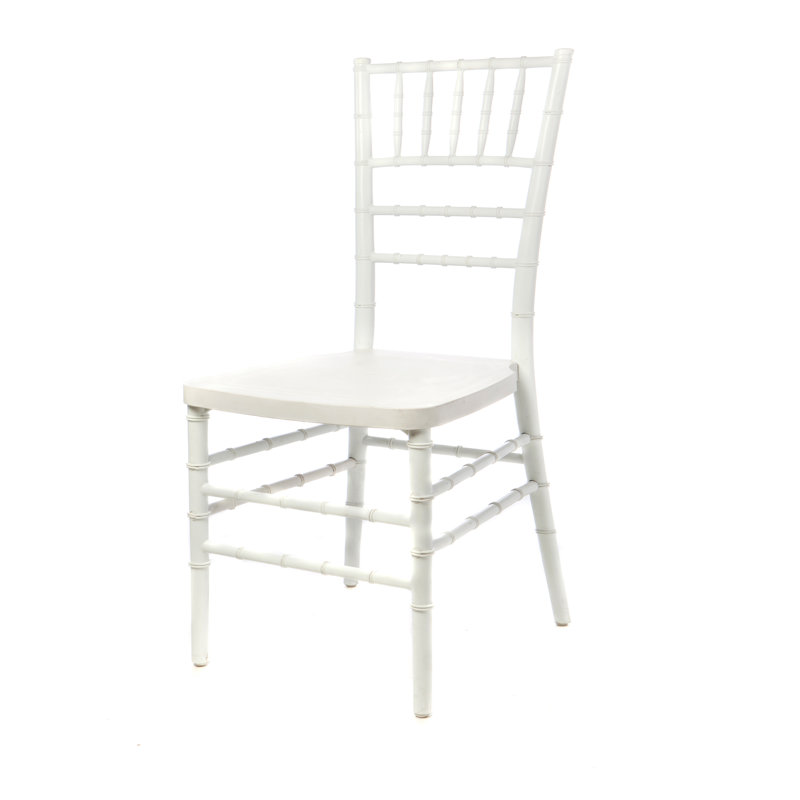 Chaise d'appoint empilable en bois massif Hannigan, Blanc