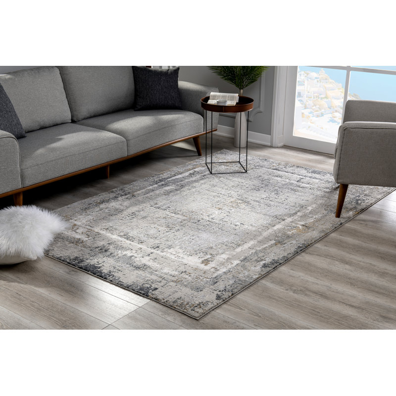 Tapis gris / beige Remington, Rectangle 3 pi 9 po x 5 pi 6 po