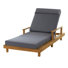 Chaise longue d'extérieur en bois d'acacia Metairie avec dossier et coussin réglables à 3 positions