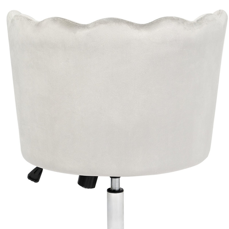 Fauteuil de coiffeuse Alana avec pivot à 360 degrés, siège de bureau à hauteur réglable et empattement, Gris froid