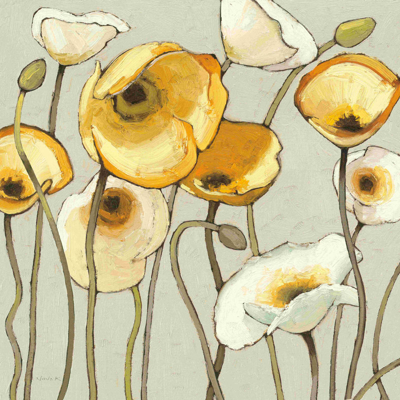 «Jaune Gris II» par Shirley Novak - impression sur toile tendue, L 12 po x H 12 po