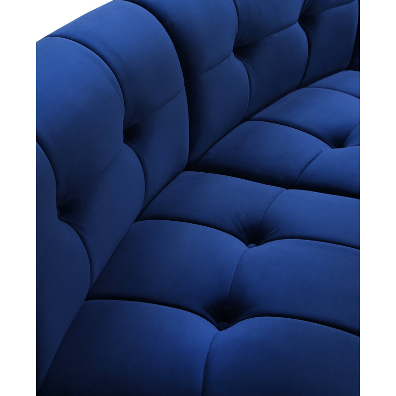 Jedson Velvet Sectional Symmetrical, Navy Velvet