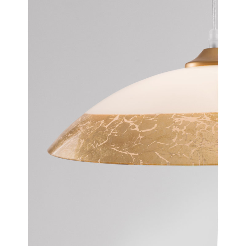 1 - Light Single Pendant, Gold/White