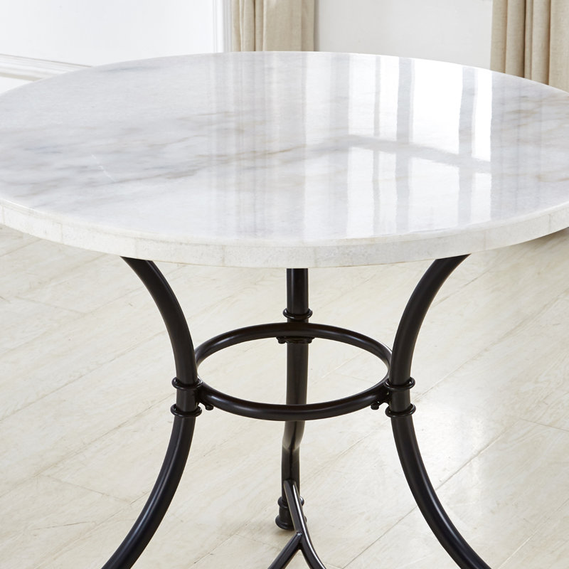 Giselle Round Marble Top Iron Base Dining Table