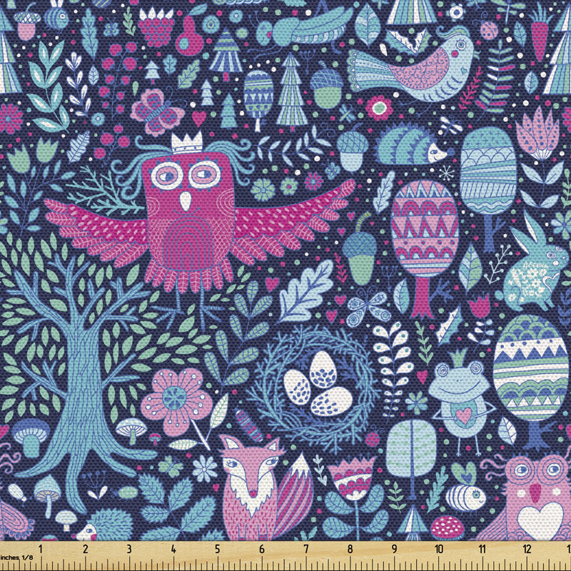 Charly-Taylor Forest Animals and Botany Birds Bunny Frog Fox Multi-Purpose Fabric