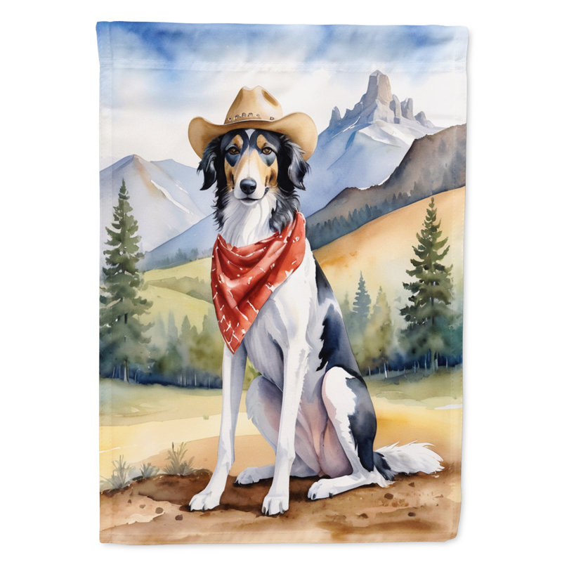 Drapeau Cowboy Welcome Garden, Barzoï rouge
