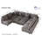 10 Seat Corduroy Convertible Modular Sectional Sofa With Storage, 8 Back Cushion 8 Throw Pillow-932926586