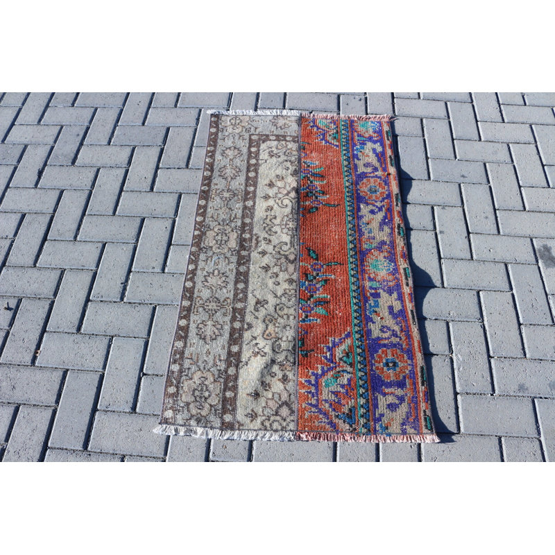 Vintage Turkish Oushak Wool Carpet With Red Hues for Small Spaces and Classic Home Decor
