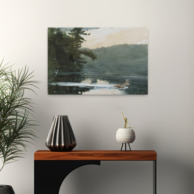 Deer In The Adirondack Abstract Contemporary Deer Landscape Nature Art