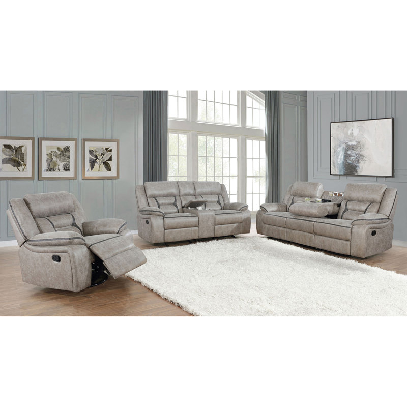 Canapé Mid-Century moderne rembourré pour le salon, 3, taupe