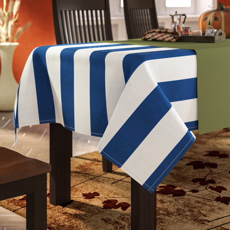 Risa Umbrella Outdoor Tablecloth, 120" L x 60" W, Nautical Blue