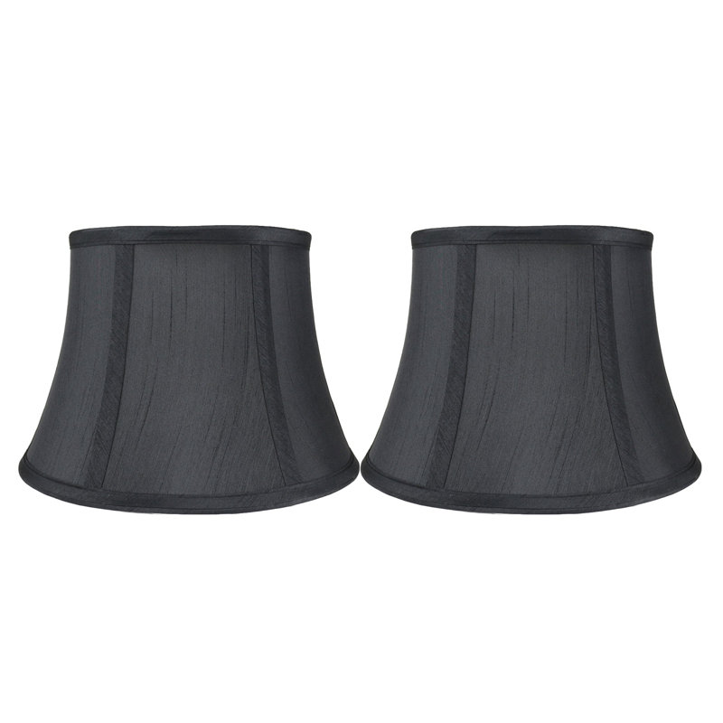 Abat-jour cloche en soie/chantoung H 6,5 po x l 10 po (araignée), Noir
