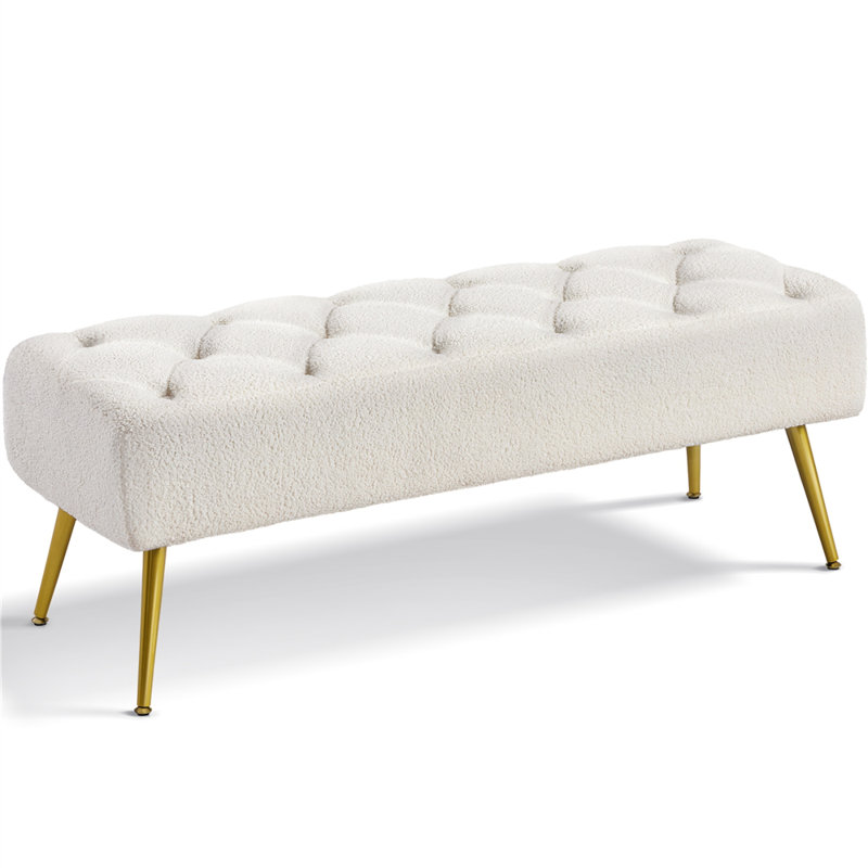 Boucle Upholstered Bench