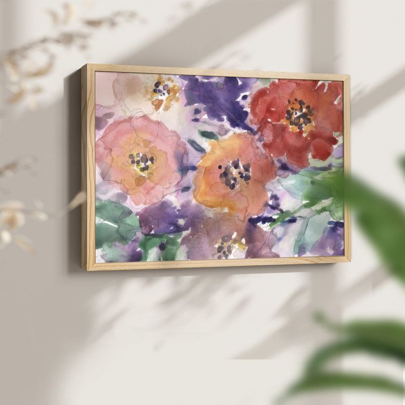 Floral I glamour - reproduction encadrée, H 8 po x l 10 po, Naturel