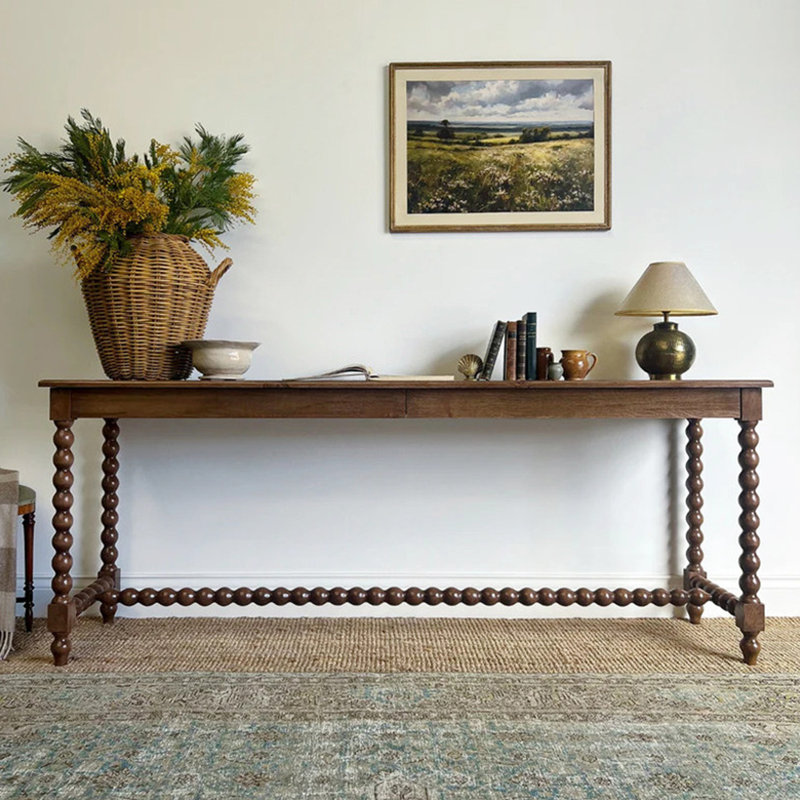 Console rétro style français, H 30,7 po x l 78,7 po x P 15,7 po, Brun