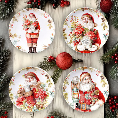 Ensemble de 4 assiettes à dessert Certified International Christmas Story