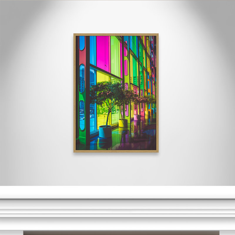 «Colorful Facade on Paper» par Felix Dubois, impression, H 35,5 po x l 25,5 po x P 0,75 po, Cadre naturel naturel sans cadre